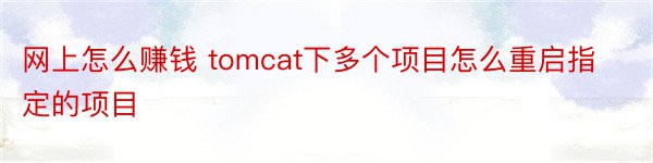 网上怎么赚钱 tomcat下多个项目怎么重启指定的项目